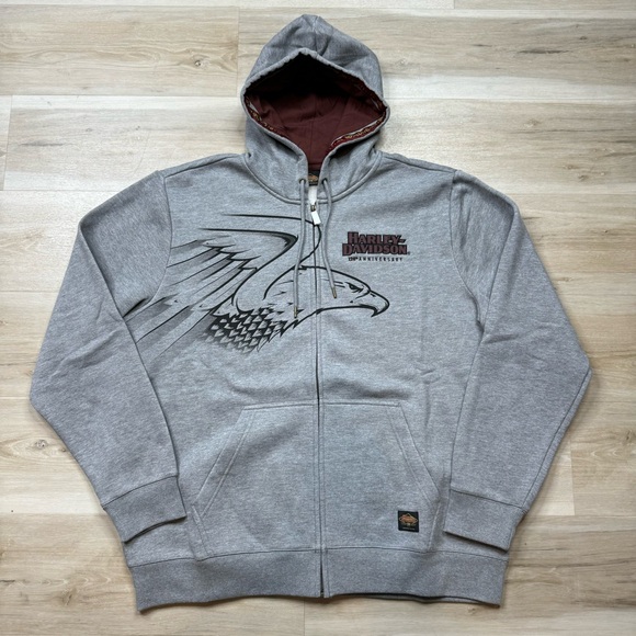 Harley-Davidson 120th Anniversary Zip-Up Hoodie Gray 96521